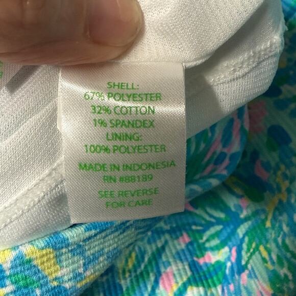 Lilly Pulitzer Del Rey Stretch Shift Dress Blue Green XXS - Picture 6 of 7